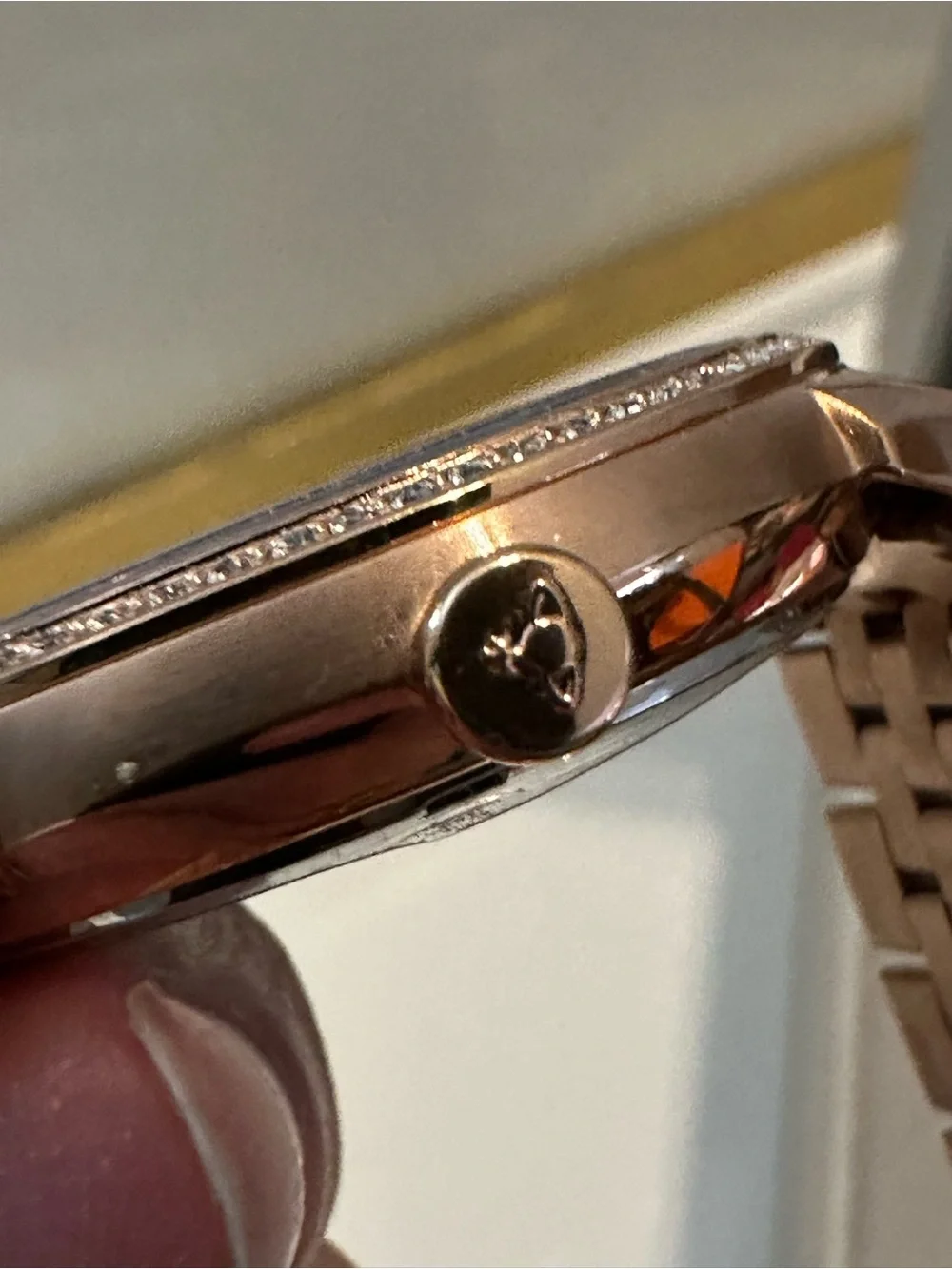 New Vivienne Westwood Wallace Rose Gold Crystal Swiss Watch w Box